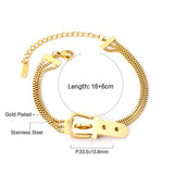 ASON Pulsera de moda de color dorado Brazalete de acero inoxidable 316L Extensor de 16 + 3 cm para mujeres y hombres Accesorios de joyería 