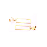 Korean Statement Square 316L Stainless Steel Drop Jewelry Earrings Set For Women Party Gift Gold/Steel Earrings