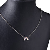 ASON arc-en-ciel pendentif à breloque chaîne collier couleur or en acier inoxydable collier pour femmes fille beau cadeau bijoux ras de cou 