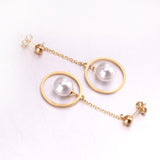 Fake Pearl Long Drop Earrings Round Dangle Earings Fashion Jewelry For Women Korean Style pendientes 2020 brincos