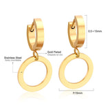 ASON Fashion Statement Piercing Drop Dangle Circle Boucles d'oreilles pour femmes Bijoux en acier inoxydable 