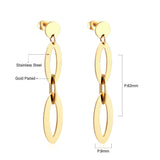 ASON Fashion Stainless Steel Hanging Dangle Earrings for Women Girls Statement Drop Earring Geometry Jewellery Party Gift