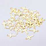 ASON 100 unids/lote dijes cruzados 316L colgante religioso de acero inoxidable Color dorado plata para collar DIY suministros de joyería