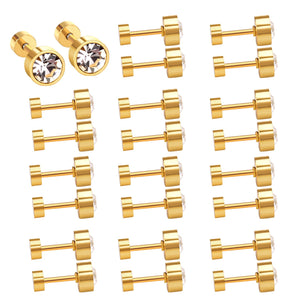 12pcs/ Jewelry Earrings Screw Back Earrings For Women Gift CZ Earings Fashion Jewelry kids Gold Christmas Earrings Set