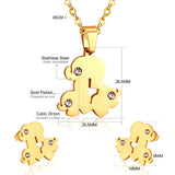 Moda lindo elefante cristal africano juegos de joyas para mujer cadena collar pendientes Dubai joyería parures bijoux 