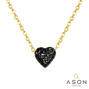 ASON – colliers avec pendentif cœur en argile, 12 couleurs, en acier inoxydable, chaînes de couleur or, colliers pour fête des amoureux, cadeau de mariage, ras de cou 