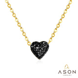 ASON Clay Heart Pendant Necklaces 12 Colors Stainless Steel Gold Color Chains Necklaces Lover's Party Wedding Gift Chokers