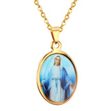 Colgantes de collares de la Santísima Virgen María de acero inoxidable 316L-106301G 