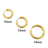 ASON /Lot Simple Style Stainless Steel Ear Studs Round Hoop Earring No Fade For Women Jewerly Accessories DiY Daily Wear