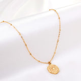 Beads Chains Big Compass Charm Pendant Necklace Stainless Steel Gold Color Man Necklace Round Charms Hiphop Jewelry