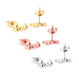 ASON 3pairs Letter LOVE Mixed Color Piercing Stud Earring Sets Stainless Steel Wholesale Fashion Jewelry For Women Party