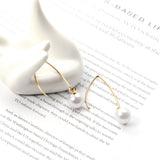 ASON Stylish White Imitation Pearl Drop Earring 316L Stainless Steel Dangle Earring for Women Daily Wear Party Gift Jewelry