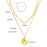 ASON, accesorios de estrella de moda, colgante de circonia cúbica ovalada, collares de acero inoxidable de Color dorado para mujer, regalo de joyería