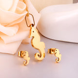 Hippocampus Animal Office Korean Necklaces Earrings Jewelry Sets For Woman Indian Jewellry Set collares para mujer