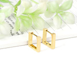 ASON Gold Color Square Rectangle Piercing Hoops Earrings Stainless Steel Geometric Earrings for Women Fashion Jewelry Gift