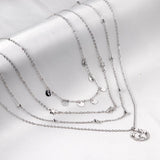 Multi-Layer Chain Necklace Bohemia Choker Beach Style Vintage Collier Stainless Steel No Fade Star Round Charm