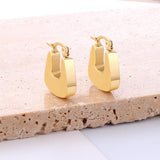 Chunky Stainless Steel Square Huggie Earrings For Women Geometric Gold Color Hoop Earrings Waterproof Bijoux Femme New