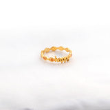 ASON-Anillo de acero inoxidable con forma de letra feliz para mujer, Color dorado, regalo de fiesta, accesorio de joyería de moda, uso diario