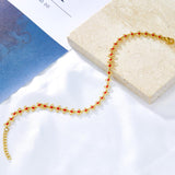 ASON 33 Red Eyes Accessories Chain Anklet Bracelets Gold Color Stainless Steel For Women Trendy Summer Boho Jewelry Fashion