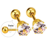 Pendientes con tuerca de bola de 3-5mm para mujer, joyería de moda para niños, pendientes piercing de cristal, pendientes brincos 