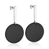 Black Circle Stainless Steel Earrings Set For Women Fashion Jewelry Korean Style Drop Dangle Earring 2020 Brincos