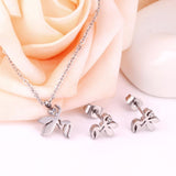 Fashion Jewelry Sets Stainless Steel  Pendant Necklace Earrings Sets For Women Accessories Jewelry