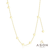 ASON Gold Love Heart Pendant Girl Necklace Stainless Steel 45cm+5cm Extender Chains Necklaces Collares Wedding Accessories