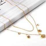 ASON – collier avec pendentif étoile en forme de coquille de conque, ras du cou en acier inoxydable, couleur or, zircone cubique, bijoux cadeaux de fête pour femmes 