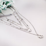 Multi-Layer Chain Necklace Bohemia Choker Beach Style Vintage Collier Stainless Steel No Fade Star Round Charm