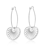 Boucles d'oreilles géométriques d'été en acier inoxydable, minimaliste, en forme de feuille d'éventail, bijoux de plage inhabituels imperméables pour femmes 