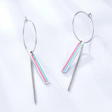 Dangle Pendants Earrings Statement Brand New Trendy Layered Drop Earrings For Office Lady Rectangle Drops Hoops