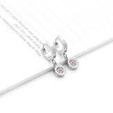 ASON Lovely Roman Numerals Pendant Earrings with Cubic Zirconia for Women Girls Dangle Earring Accessories Jewelry Gift