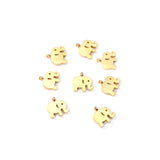 ASON 10 unids/lote 12,5x9,5mm colgantes de oro elefante de acero inoxidable para collar pulseras suministros de accesorios de joyería DIY