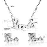 Ensembles de bijoux en acier inoxydable et or pour amoureux, colliers et boucles d'oreilles de mariage avec lettres, ensemble de bijoux de dubaï pour femmes et filles