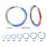 ASON 5pair/10pcs Circle Hoop Earrings Women Girl Colorful Round Earring Geometry Earrings Simple Anti-allergy Jewelry Daily Wear