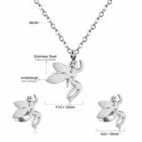 Fashion Jewelry Sets Stainless Steel  Pendant Necklace Earrings Sets For Women Accessories Jewelry