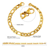 ASON 8mm Stainless Steel Chain Gold Color Cuban Link Bracelet Bangle for Men Women Party Gift Wholesale Fashion Jewelry