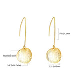 ASON couleur or acier inoxydable Imitation coquille boucles d'oreilles pendantes à la mode boucles d'oreilles pour les femmes cadeau de fête bijoux 