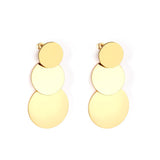 Joyería coreana capas redondas Color oro gota y colgante Pendientes de acero inoxidable para mujeres 2020 Pendientes arete 