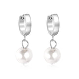 ASON Elegant Imitation Pearl Dangle Earrings 316L Stainless Steel Drop Earring for Women Girl Small Fashion Jewelry