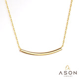 ASON Simple Style Curve Tube Pendants Necklaces Stainless Steel Gold Color Chains Necklaces Party Gift Wholesale Chokers