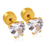 Screw Plug Heart Earrings 2020 New For Women Stainless Steel Crystal Kid Stud Earrings Jewellery pendientes brincos