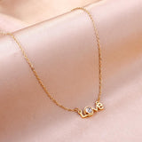 Collier lettre d'amour avec pendentif en strass et zircone cubique pour femmes, cadeaux simples, bijoux de fête de mariage 