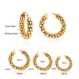 ASON Unusual Big Hoop Earrings 316L Stainless Steel Vintage Circle Earring for Women 30/40/45mm Fashion Jewelry