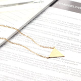 Fashion Gold Triangle Pendant Link Chain Choker Necklace Women  Jewelry Stainless Steel Babygirl Necklaces Set