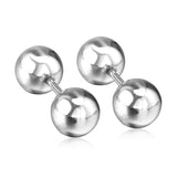 ASON 8mm Size Double Ball Screw Piercing Stud Earrings Gold Color Stainless Steel Women Men Anti-allergy Fashion Jewelry