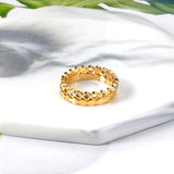 ASON anillos de dedo de acero inoxidable de Color dorado a la moda de circonia cúbica geométrica para mujer, anillo de boda, regalo de fiesta, joyería 