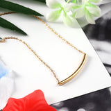 ASON Simple Style Curve Tube Pendants Necklaces Stainless Steel Gold Color Chains Necklaces Party Gift Wholesale Chokers