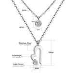 ASON – collier rond en forme de cœur en zircone cubique, chaîne à maillons multicouches, pendentif en acier inoxydable, couleur or, bijoux ras de cou 