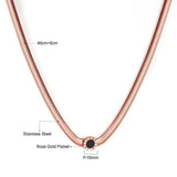 Jewlery Collar Love 10MM Round Pendants Necklaces Rose Gold Stainless Steel 6mm Width Chains Necklace For Women set